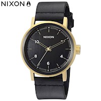 Reloj Nixon Stark A11941031 para Hombre Acero Inoxidable Dorado Correa de Cuero Negro